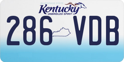 KY license plate 286VDB