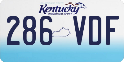 KY license plate 286VDF