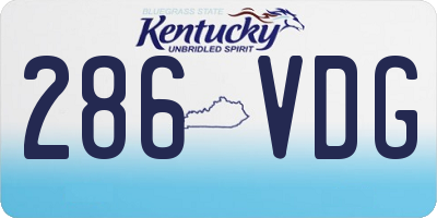 KY license plate 286VDG
