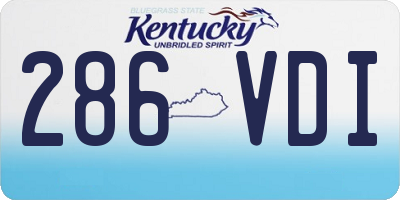 KY license plate 286VDI