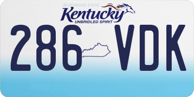 KY license plate 286VDK