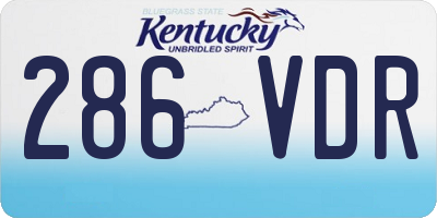 KY license plate 286VDR