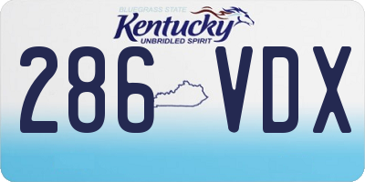 KY license plate 286VDX