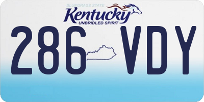 KY license plate 286VDY
