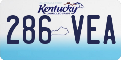 KY license plate 286VEA