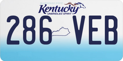 KY license plate 286VEB