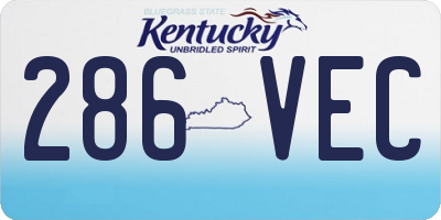 KY license plate 286VEC