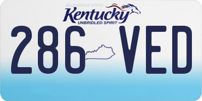 KY license plate 286VED