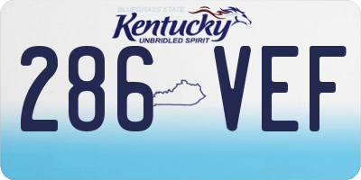 KY license plate 286VEF