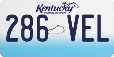 KY license plate 286VEL