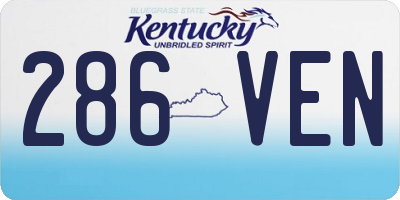 KY license plate 286VEN