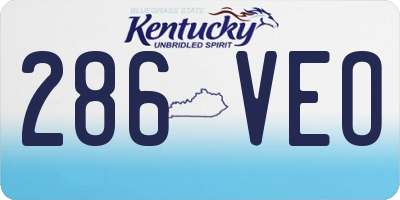 KY license plate 286VEO