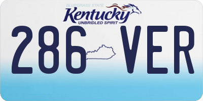 KY license plate 286VER