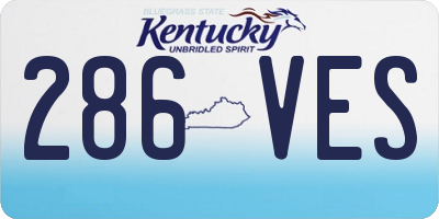 KY license plate 286VES