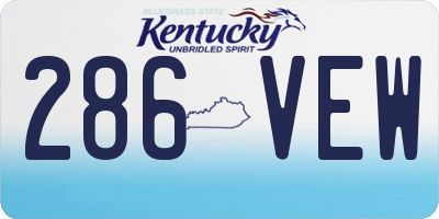 KY license plate 286VEW