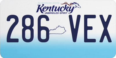 KY license plate 286VEX