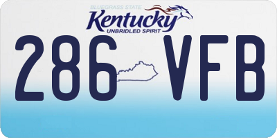 KY license plate 286VFB