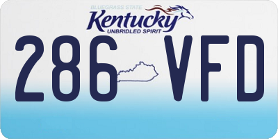 KY license plate 286VFD