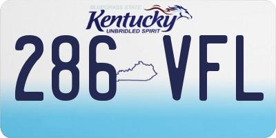 KY license plate 286VFL