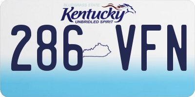 KY license plate 286VFN