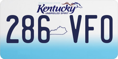 KY license plate 286VFO