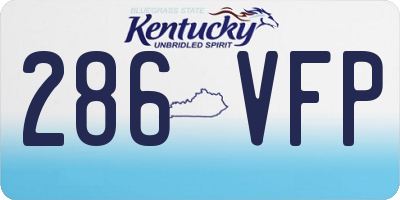 KY license plate 286VFP