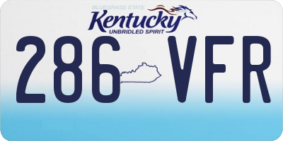 KY license plate 286VFR