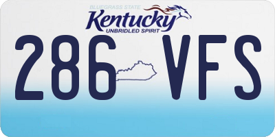KY license plate 286VFS