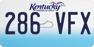 KY license plate 286VFX