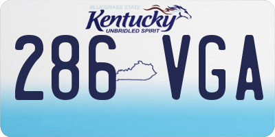 KY license plate 286VGA