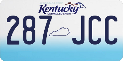 KY license plate 287JCC