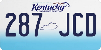 KY license plate 287JCD