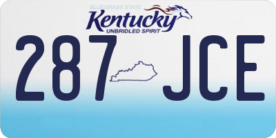 KY license plate 287JCE