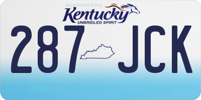 KY license plate 287JCK