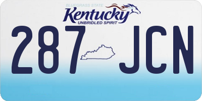 KY license plate 287JCN