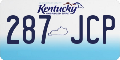 KY license plate 287JCP