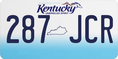 KY license plate 287JCR