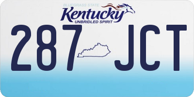 KY license plate 287JCT