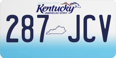 KY license plate 287JCV