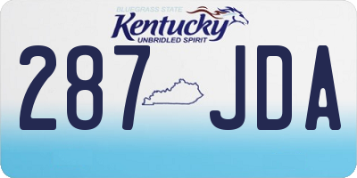 KY license plate 287JDA