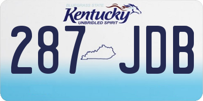 KY license plate 287JDB