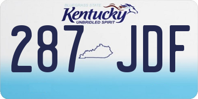 KY license plate 287JDF