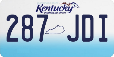 KY license plate 287JDI