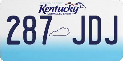 KY license plate 287JDJ