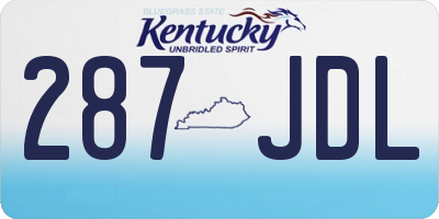 KY license plate 287JDL