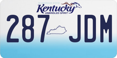 KY license plate 287JDM