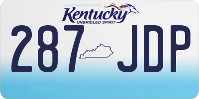 KY license plate 287JDP