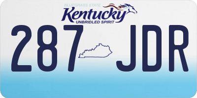 KY license plate 287JDR