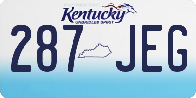 KY license plate 287JEG