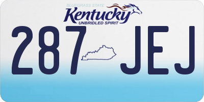 KY license plate 287JEJ